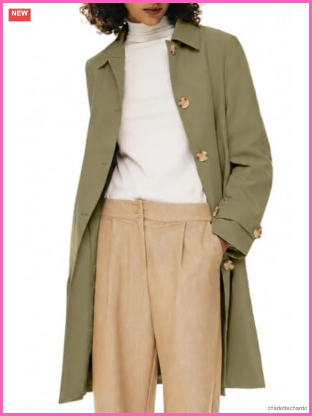 Women's Single Breasted Trench Coat Mid-Long Classic Lapel